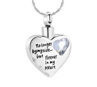 DOTUIARG Ciondolo per gioielli per cremazione del cuore, portacenere per ricordo, urna commemorativa, collana per donne uomini