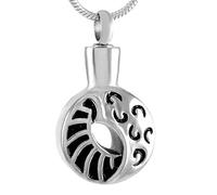 DOTUIARG Ciondolo tondo in acciaio inossidabile a pezzo aperto per le ceneri Urna memoriale Gioielli souvenir