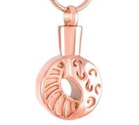 DOTUIARG Ciondolo tondo in acciaio inossidabile a pezzo aperto per le ceneri Urna memoriale Gioielli souvenir