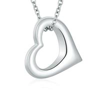 DOTUIARG Collana con urna a cuore per cenere Gioielli in acciaio inox per cremazione per donne Memoriale delle ragazze Tenant le ceneri per il pendente ricordo