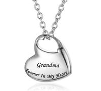DOTUIARG Collana con urna di cremazione per cenere Gioielli dell'urna, per sempre nel mio cuore Pendente commemorativo in acciaio inossidabile intagliato