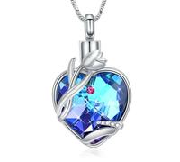 DOTUIARG Collana di urne con fiori di tulipano e cuore d'amore per cenere donne Memoriale della mamma e gioielli per cremazione