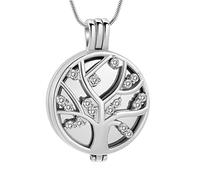 DOTUIARG Collana Pendente a Forma di Albero Rotondo in Acciaio inossidabileRegalo di Memoria dell'urna di cremazione per l'Uomo Donna