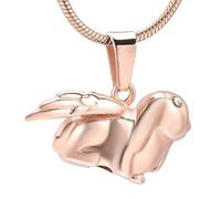 DOTUIARG Collana per cremazione con ciondolo in urna a forma di coniglio in quattro colori possono essere gioielli per cremazione per cenere