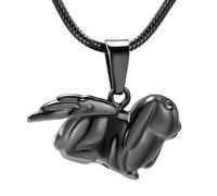 DOTUIARG Collana per cremazione con ciondolo in urna a forma di coniglio in quattro colori possono essere gioielli per cremazione per cenere