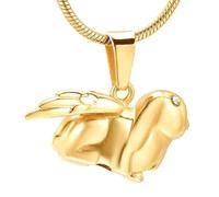 DOTUIARG Collana per cremazione con ciondolo in urna a forma di coniglio in quattro colori possono essere gioielli per cremazione per cenere