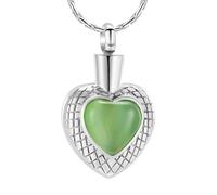 DOTUIARG Collana per cremazione in forma di cuore d'amore per ceneri - Gioielli in urna con ciondolo in acciaio inox e dono commemorativo per il portacenere per animali umani