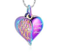 DOTUIARG Collana personalizzata per pendente di cremazione Always In My Heart con piccole urne per cenere umana/animale domestico gioielli apribili