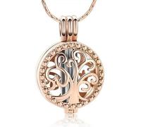 DOTUIARG Collane di urna crematoria in acciaio inox per cenere L'albero nel Circolare della Vita Pendente Pendente Funebre
