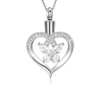 DOTUIARG Collane di urna per cenere Gioielli per cremazione per cenere Ciondolo ricordo per cenere per donne uomini