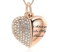 DOTUIARG Collane di urna per cremazione in forma di cuore di cristallo, gioielli per cenere, ricordo commemorativo sempre nel mio ciondolo funebre