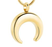 DOTUIARG Cremazione Collana Luna Urna Gioielli per Ceneri In Acciaio Inox Cenere Pendente Luna Memorial Gioielli Collana Ricordo per Donne Uomini