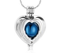 DOTUIARG Cremazione Gioielli Memorial Urna Collana per Ceneri Angelo Piuma Ala Amore Cuore Pendente Barattolo Medaglione Ceneri Titolare Keepsake