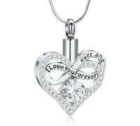 DOTUIARG Cuore Urna Collana per Ceneri per Le Donne Amore Memorial Ciondolo Cremazione Gioielli Animale Domestico Umano Cenere Titolare Keepsake