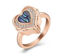 DOTUIARG Gioielli da cremazione per il cuore di cenere con ali d'angelo Urna Anello in conchiglia di abalone Anello per le persone amate ricordo per donne