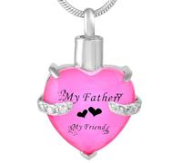 DOTUIARG Gioielli di cremazione in forma di cuore di cristallo per cenere per sempre nel mio cuore Collana urna in acciaio inossidabile per ricordo per il contenitore di cenere