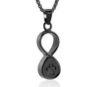 DOTUIARG Gioielli di cremazione per Animali Domestici per Ceneri Cane Gatto Funerale ricordo Amore Animale Zampa urna Collana in Acciaio Inox Pendente commemorativo