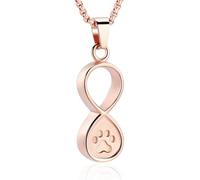 DOTUIARG Gioielli di cremazione per Animali Domestici per Ceneri Cane Gatto Funerale ricordo Amore Animale Zampa urna Collana in Acciaio Inox Pendente commemorativo