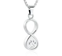 DOTUIARG Gioielli di cremazione per Animali Domestici per Ceneri Cane Gatto Funerale ricordo Amore Animale Zampa urna Collana in Acciaio Inox Pendente commemorativo