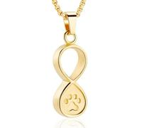 DOTUIARG Gioielli di cremazione per Animali Domestici per Ceneri Cane Gatto Funerale ricordo Amore Animale Zampa urna Collana in Acciaio Inox Pendente commemorativo