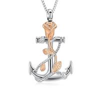 DOTUIARG Gioielli per cremazione ancora, collana per urna per ceneri, contentore di ricordo, gioielli commemorativi per umani/animali domestici
