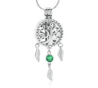 DOTUIARG Gioielli per cremazione per cenere Ciondolo commemorativo in acciaio inox Urna per l'albero della vita Collana da conservare Regalo per una persona cara