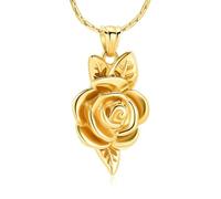 DOTUIARG Gioielli per cremazione per cenere Pendente a forma di fiore Collana per urna e Contenitori in acciaio inossidabile per ceneri funebri Ricordo per donne