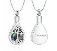 DOTUIARG Gioielli per cremazione per cenere Pendente per gocce d'acqua Urna per l'albero Collana Urna da ricordo Urna commemorativa Gioielli in cenere per donne