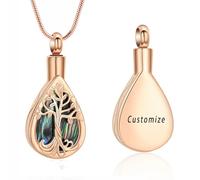 DOTUIARG Gioielli per cremazione per cenere Pendente per gocce d'acqua Urna per l'albero Collana Urna da ricordo Urna commemorativa Gioielli in cenere per donne