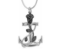 DOTUIARG Gioielli per cremazione per cenere - Urna per ancoraggio Collana Urna di rose e fiori da ricordo Gioielli commemorativi in cenere per donne uomini