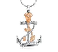 DOTUIARG Gioielli per cremazione per cenere - Urna per ancoraggio Collana Urna di rose e fiori da ricordo Gioielli commemorativi in cenere per donne uomini