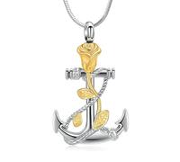 DOTUIARG Gioielli per cremazione per cenere - Urna per ancoraggio Collana Urna di rose e fiori da ricordo Gioielli commemorativi in cenere per donne uomini