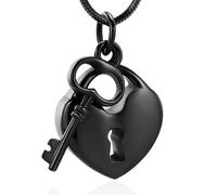 DOTUIARG Gioielli per cremazione Urna Collane per le ceneri Chiave in acciaio inox con il mio cuore Urna Ciondolo commemorativo Portacenere Regalo