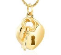 DOTUIARG Gioielli per cremazione Urna Collane per le ceneri Chiave in acciaio inox con il mio cuore Urna Ciondolo commemorativo Portacenere Regalo
