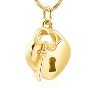 DOTUIARG Gioielli per cremazione Urna Collane per le ceneri Chiave in acciaio inox con il mio cuore Urna Ciondolo commemorativo Portacenere Regalo