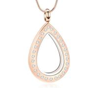 DOTUIARG Goccioline d'acqua Collana per le ceneri in vetro per cremazione gioielli in acciaio inossidabile ricordo per ceneri per donne uomini