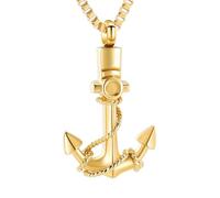 DOTUIARG Nave Ancora Urna Collana per Ceneri in Acciaio Inox Cremazione Gioielli Memorial Human Ash Ciondolo Collana Ricordo per Donne Uomini