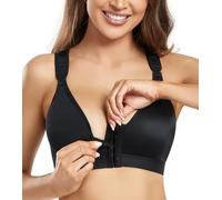 DotVol Bra Reggiseno Postoperatorio, Pulsante Anteriore, Minimizer Sportivo, Petto Regolabile, Racerback Comfort Bra Nero 4E