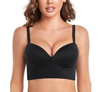 DotVol Donna Pullover Push Up Reggiseno Senza Ferretto Comodo Reggiseno Imbottito per Le Donne Senza Ferretto Grandi Taglie Biancheria Intima Tutti i Giorni Reggiseno Nero 4A