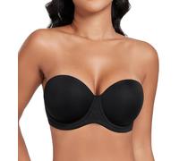 DotVol Donna Reggiseno Senza Spalline Push-up Con Coppe Sagomate per Abiti da Sera, Ballo e Sposa - Nero 3H