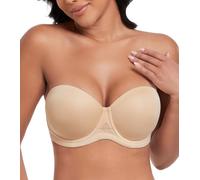 DotVol Donna Reggiseno Senza Spalline Push-up Con Coppe Sagomate per Abiti da Sera, da Ballo e da Sposa - Beige 2G