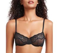 DotVol Donne Grandi Taglie Trasparente Senza Fili Reggiseno da Balcone Sfoderato Reggiseno in Pizzo