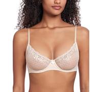 DotVol Reggiseno a Balconcino da Donna in Pizzo a Rete Intimo Trasparente con Cablaggio Reggiseno Non Imbottito Beige 3E