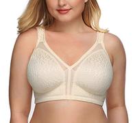DotVol Reggiseno Base in Pizzo e Taglia Grossa Coppa Completa Non Schiuma Reggiseno Senza Fili Beige 7E