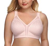 DotVol Reggiseno Base in Pizzo e Taglia Grossa Coppa Completa Non Schiuma Reggiseno Senza Fili Rosa 9D