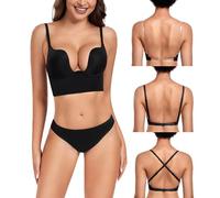 DotVol Reggiseno da Donna con Schiena Nuda spingendo su Deep Spoon Biancheria Intima Nero 4B