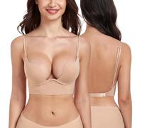 DotVol Reggiseno da Donna con Schiena Nuda spingendo su Deep Spoon Biancheria intimaDoppio Beige 3B