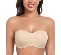 DotVol Reggiseno Senza Spalline Donna Taglia Forte Ferretto e Non Imbottito Bra a più Vie Beige 1F