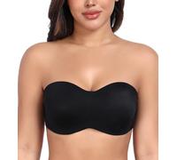 DotVol Reggiseno Senza Spalline Donna Taglia Forte Ferretto e Non Imbottito Bra a più Vie Nero 1D