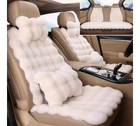 Dotwites Set completo di cuscini per sedili auto in pelliccia sintetica spessa e lussuosa, coprisedili auto soffici, set completo di cuscini per sedili auto in pelliccia sintetica universali per